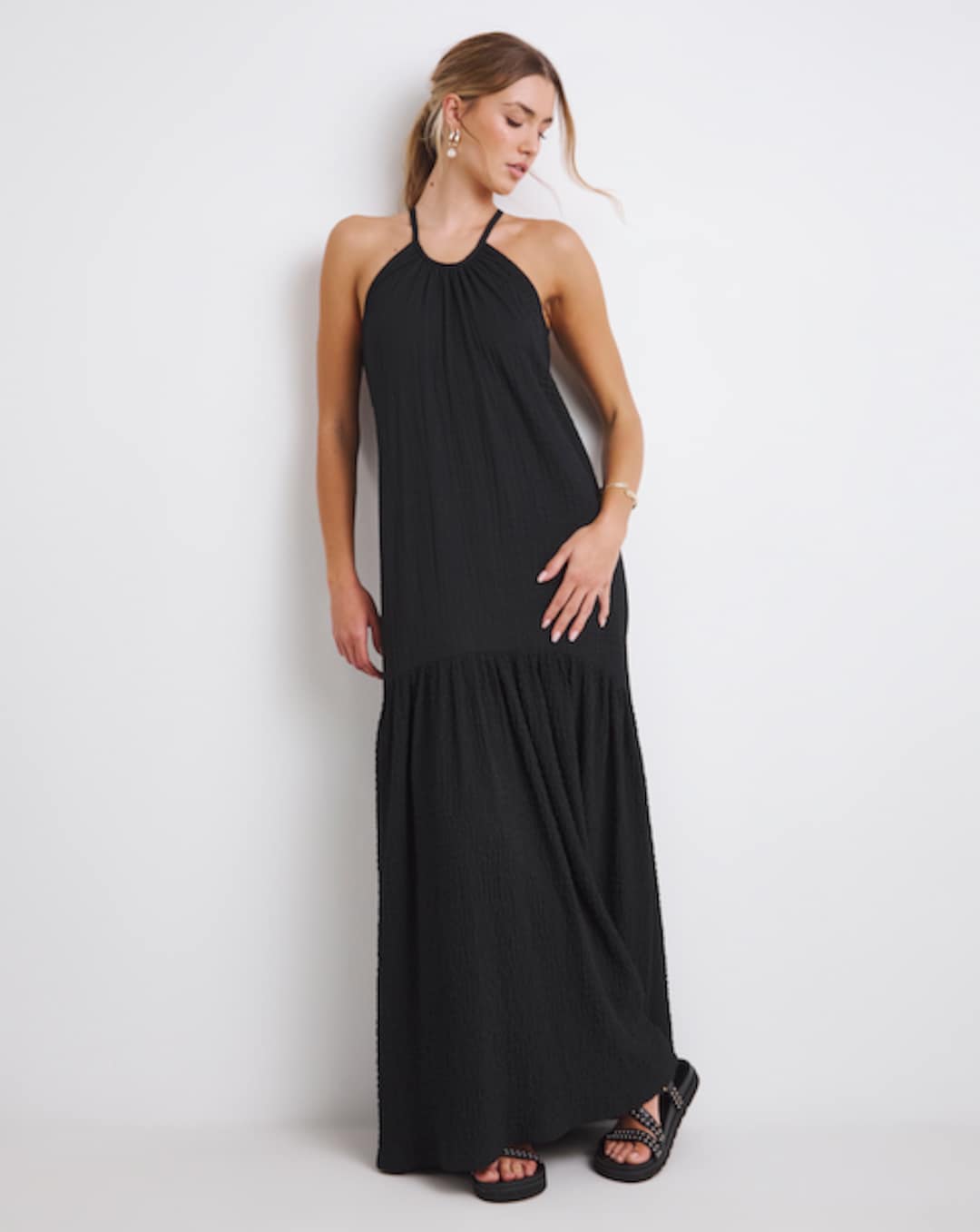 Green Halterneck Jersey Maxi Dress | Simply Be