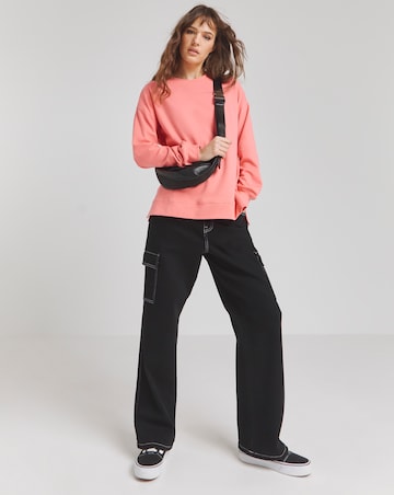 Blush Pink Side Split Sweatshirt