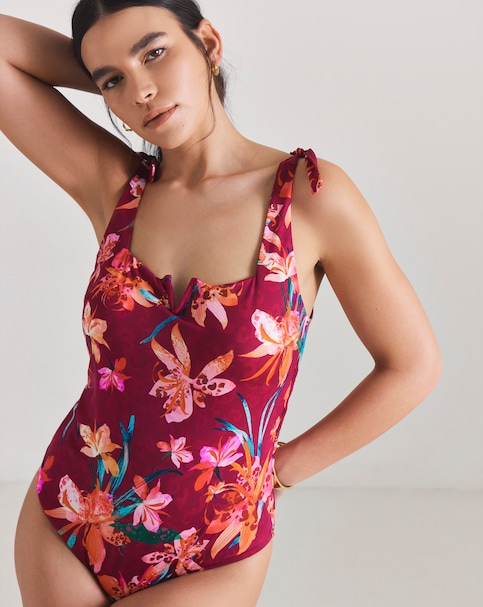 MAGISCULPT Adjustable Tie Strap V Detail 360 Degree Shaping Swimsuit