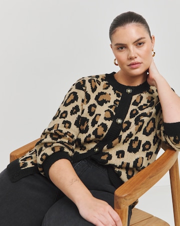 Leopard Print Boxy Cardigan