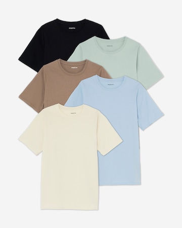 Ecru, Blue, Sage, Chocolate & Black Slim Fit Crew Neck T-Shirts