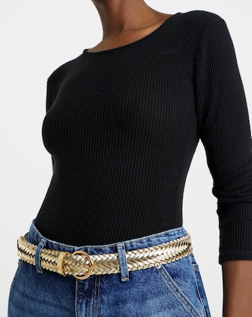 Metallic Weave Jean Belt