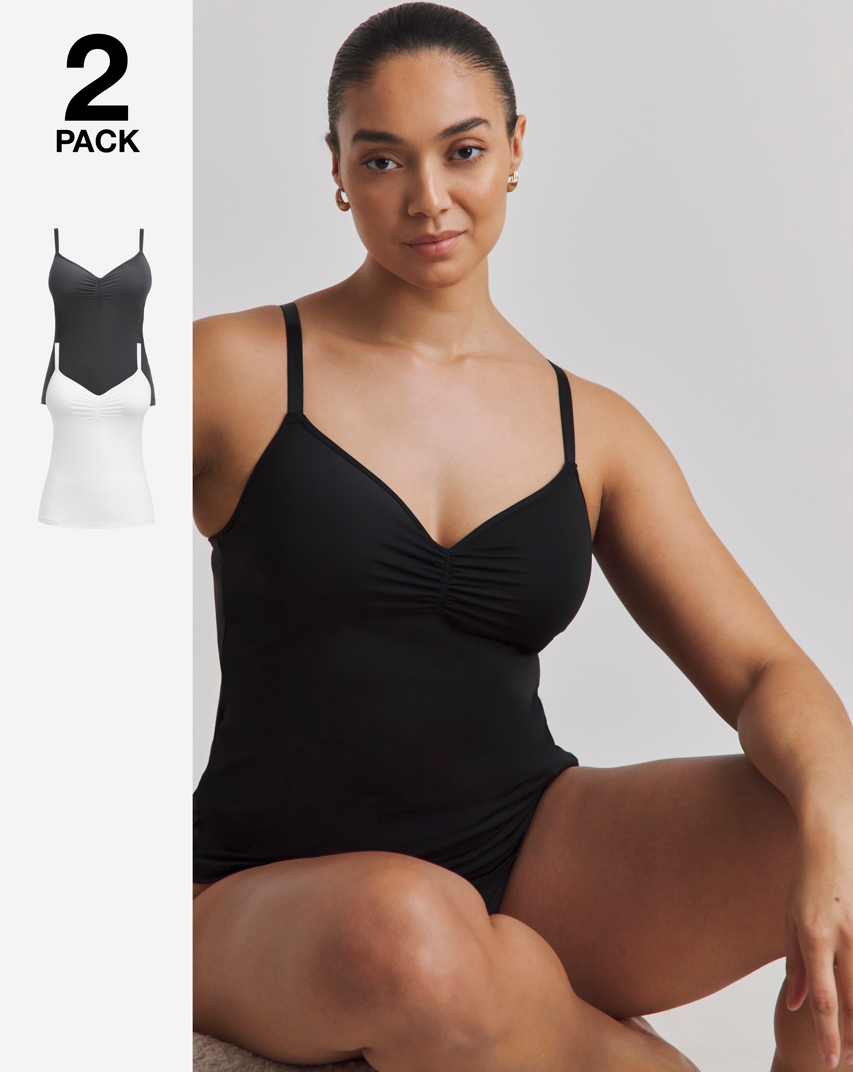 MAGISCULPT (2 Pack) Light Control Smoothing Vests Black/White