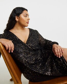 green emerald velvet dress Simply Be Green & Gold Beaded Maxi main image 0