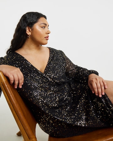 Lovedrobe Sequin Wrap Dress