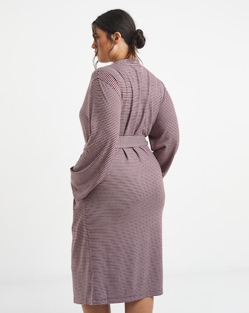 Pretty Secrets Soft Knit Stripe Dressing Gown Pink Multi