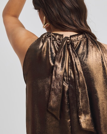 Simply Be Shimmer Satin Halterneck Blouse