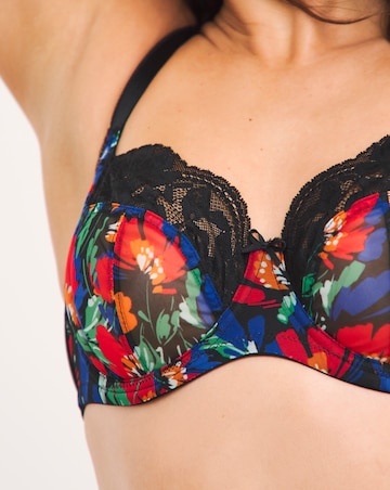 Panache Nina Balcony Wired Bra Black Floral