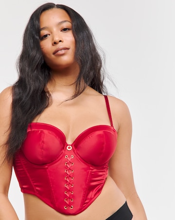 Simply Be Satin Multiway Lace Up Under Wire Padded Corset