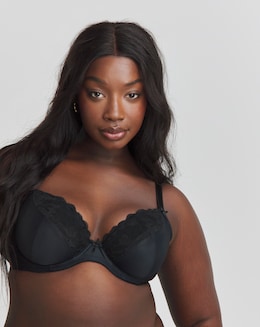 Pretty Secrets Ivy Lace Plunge Bra (B-F) Black