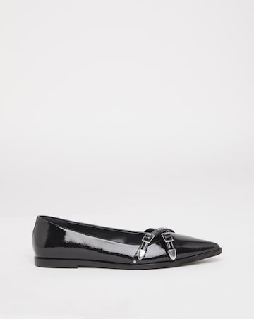 Livorno Pointed Buckle Detail Ballerina Wide E Fit