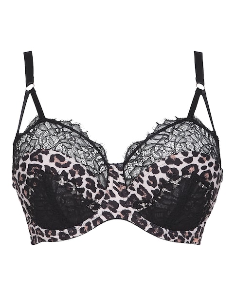 Figleaves Curve Seduce Printed Balcony Underwired Bra - Leopard