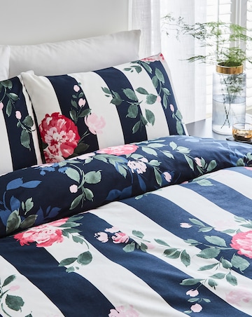 Joanna Hope Ascott Floral Stripe Reversible Duvet Cover Set