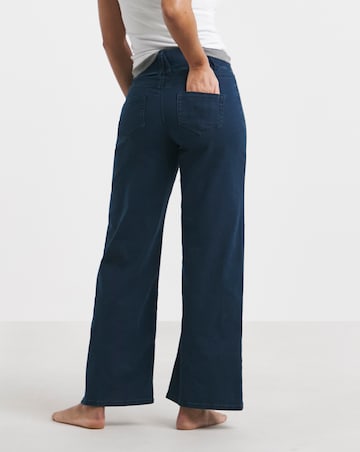 Dark Blue Stretch Wide Leg Pull On Jeggings