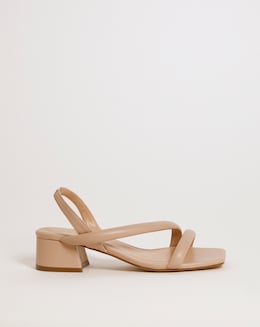 Avery Asymmetric Low Block Heeled Sandals - Extra Wide Fit (EEE)