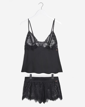 Figleaves Adore Lace & Satin Tie Back Cami & Short Set