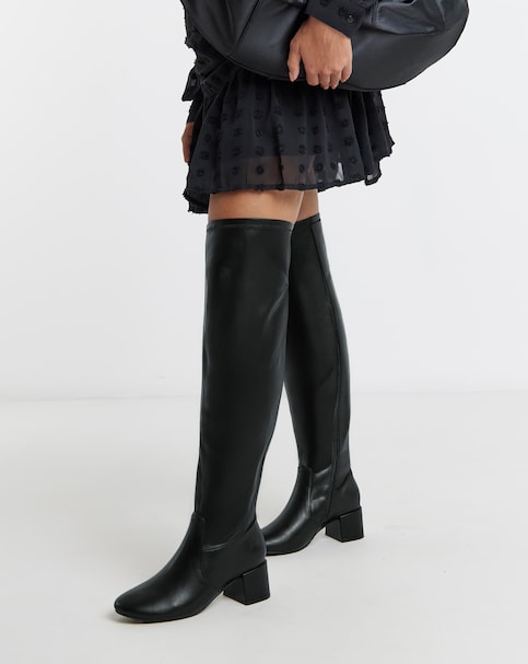 Amina Over The Knee Stretch Boots - Extra Wide Fit (EEE) & Super Curvy Calf