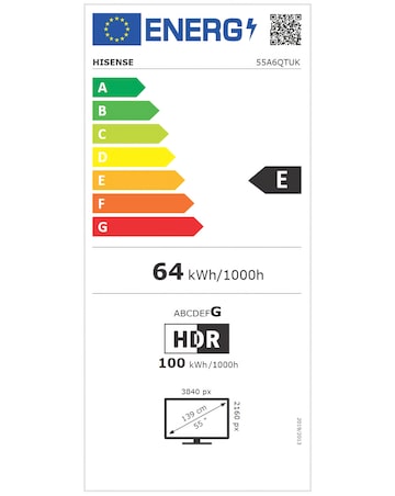 Hisense 55A6QTUK 55in 4K Ultra HD HDR LED Smart TV