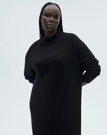 Mango Perkins-Neck Knitted Dress