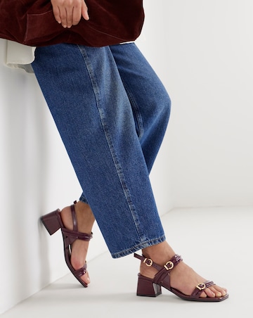 Jordin Two Strap Buckle Detail Heeled Sandals - Extra Wide Fit (EEE)