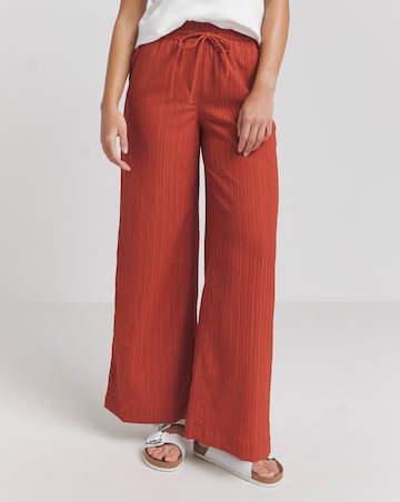 Terracotta Textured Wide Leg Trousers