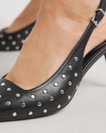 Melinda Studded Pointy Toe Slingback Shoes Wide E Fit