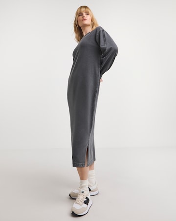 Charcoal Midi Sweatshirt Dress