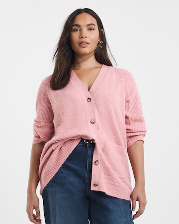 Cosy Yarn Blush Pink Boyfriend Cardigan