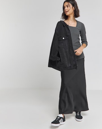 Simply Be Charcoal Asymmetric Textured Top