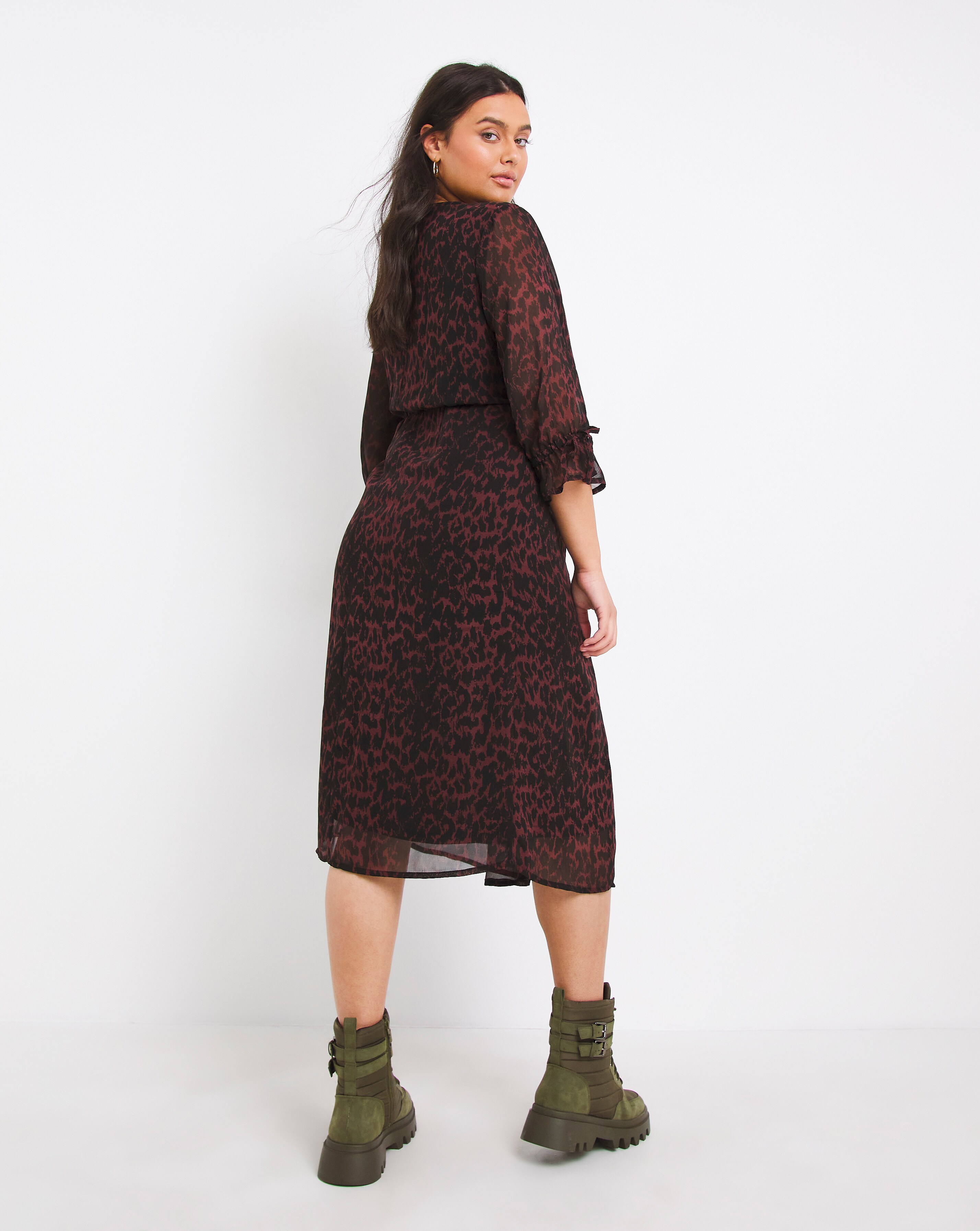 Joe Browns Chifon Animal Print Midi Dress Simply Be