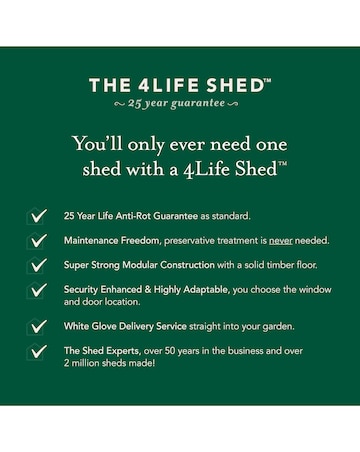 4LIFE Apex Shed 4x6 - Single Door - No Windows (Home Delivery)