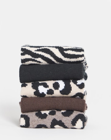 Pretty Secrets (5 Pair Pack) Ankle Socks (Wide Fit) Animal