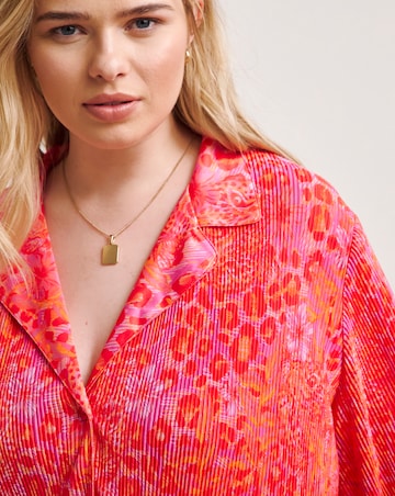 Button Through Plisse Night Shirt