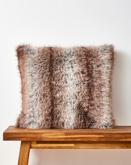 Striped Animal Plush Faux Fur Cushion