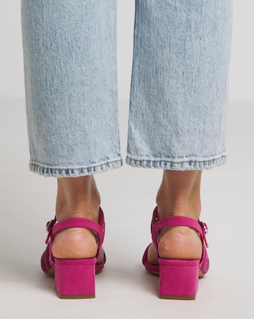 Gayle Low Block Heel Diamante Strap Detail Sandal Extra Wide EEE Fit
