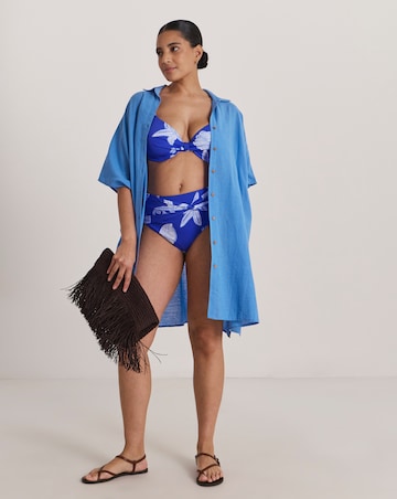 Beach To Beach Button Up Beach Shirt Blue