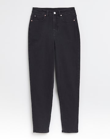 Simply Be 99 1 Washed Black Comfort Stretch Loose Mom Jeans