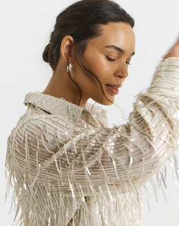 Joanna Hope Sequin Tassle Shirt