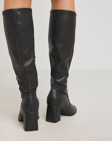 Chana Classic Knee High Heeled Stretch Boots Standard D Fit Standard Calf