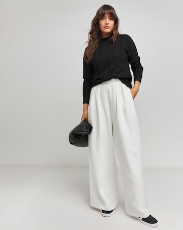 Black Rib Crew Neck Jumper