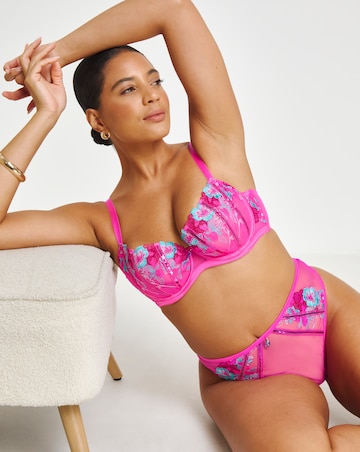 Ann Summers Shimmering DD+ Non Pad Balcony Wired Bra Bright Pink