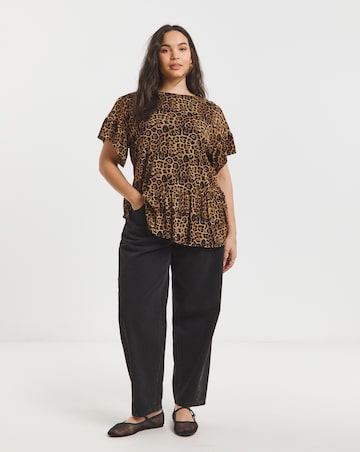 Simply Be Leopard Print Asymetric Top