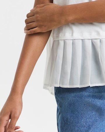 White Woven Hem 2 in 1 T-Shirt