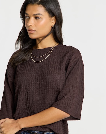 Chocolate Waffle Jersey Kimono Sleeve T-Shirt