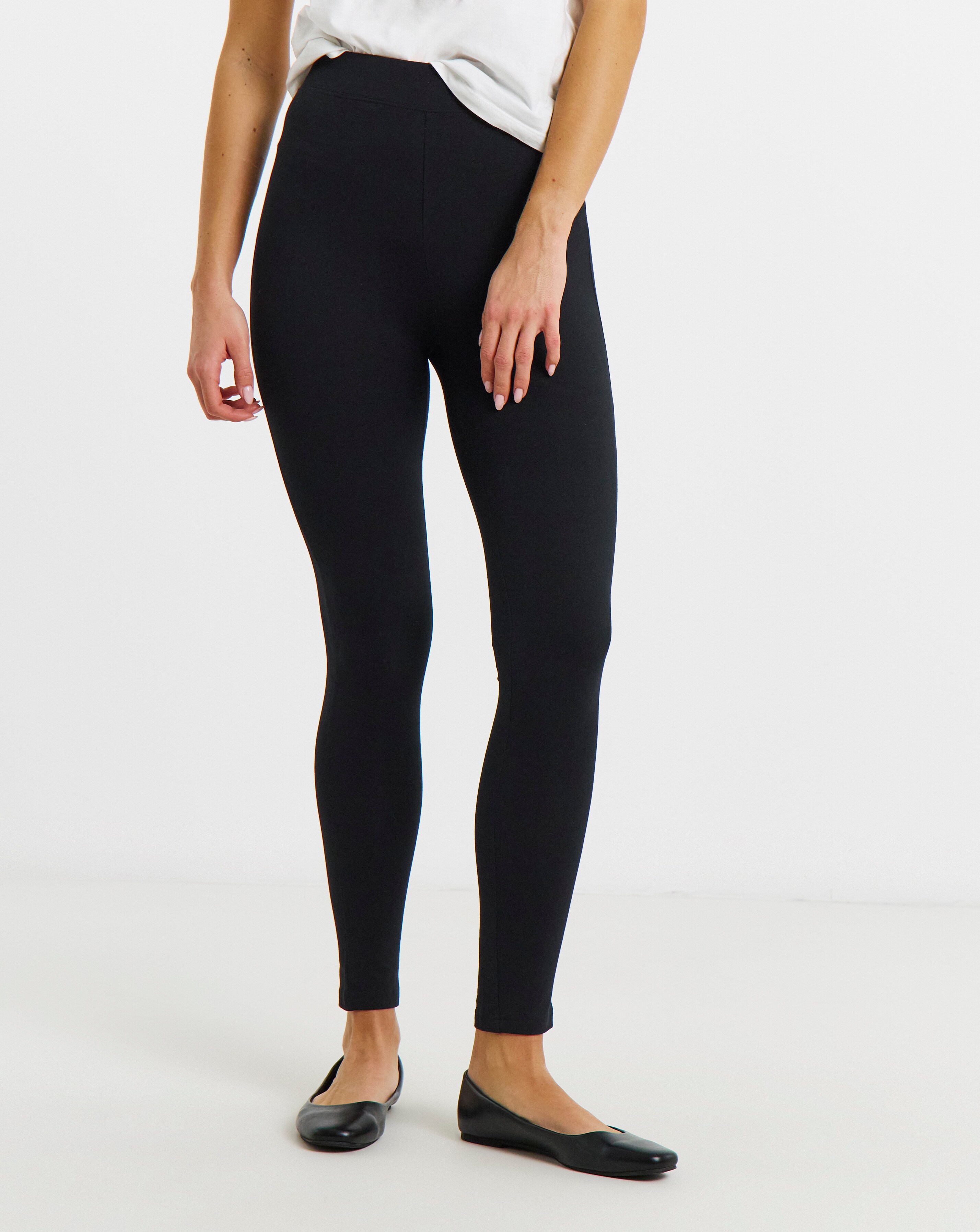 Black Cotton Rich High Waisted Legging