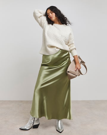 Cream Spliced Cable Knit Jumper