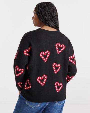 Candy Cane Hearts Christmas Cardigan
