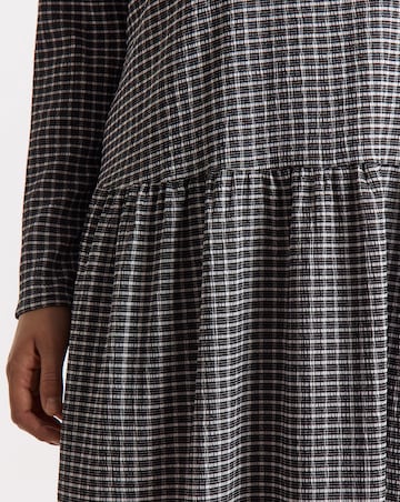 Simply Be Mono Jersey Check Drop Waist Midi Dress