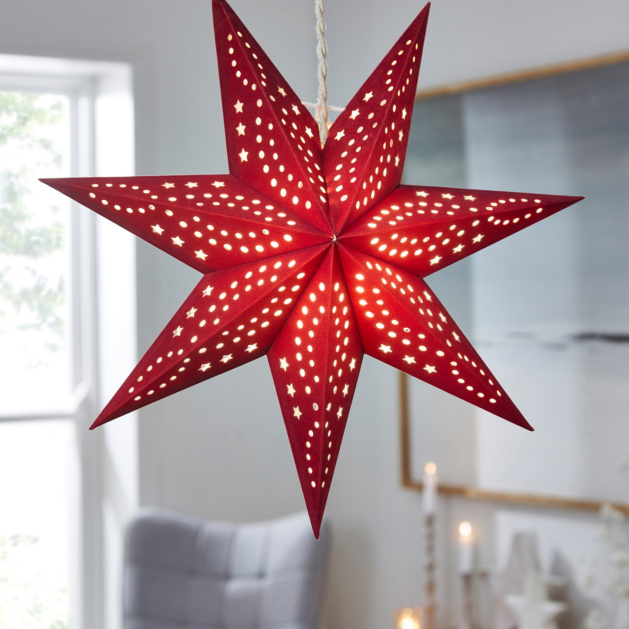 xmas deco, large red star 