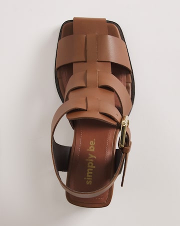 Charlotte Leather Fisherman Block Heeled Shoes Ex Wide Fit